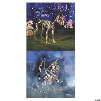 Halloween Unicorn & Dragon Skeleton Decorations