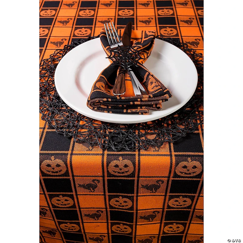 Halloween Woven Check Tablecloth 60X84