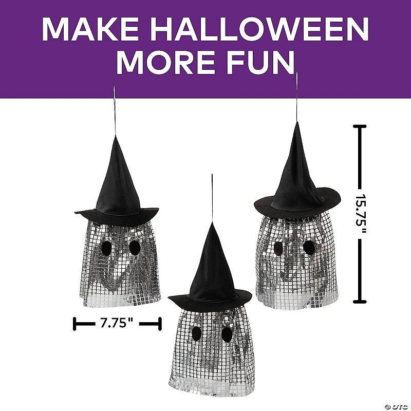 HANGING GHOST WITH HAT 3PCS