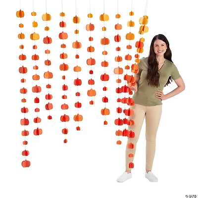 Hanging Pumpkins Curtain Backdrop