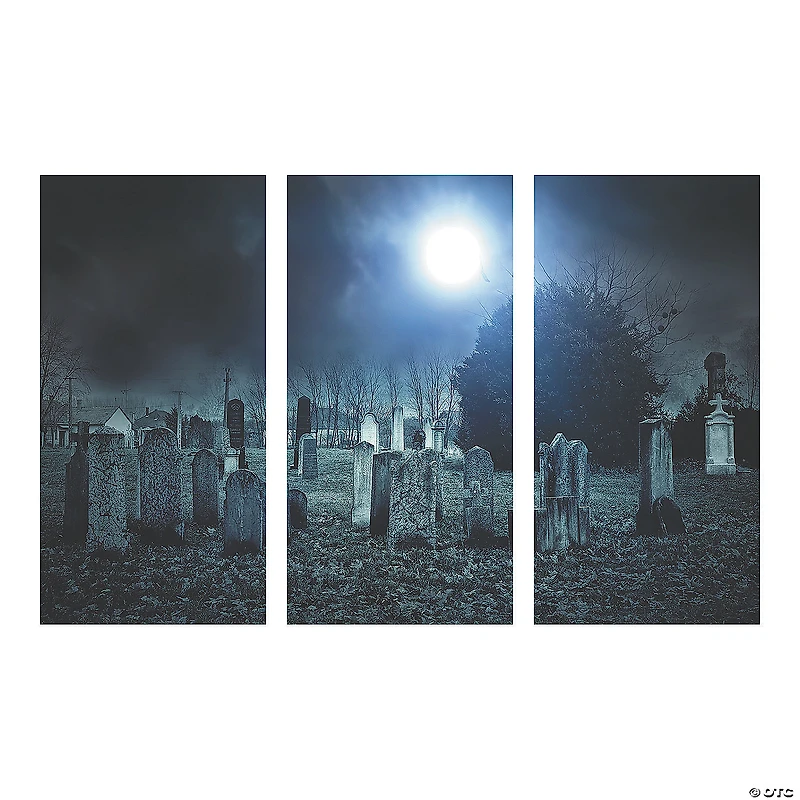 Haunted Cemetery Backdrop - 3 Pc.