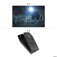 Haunted Cemetery Backdrop & Coffin Halloween Party Decorating Kit