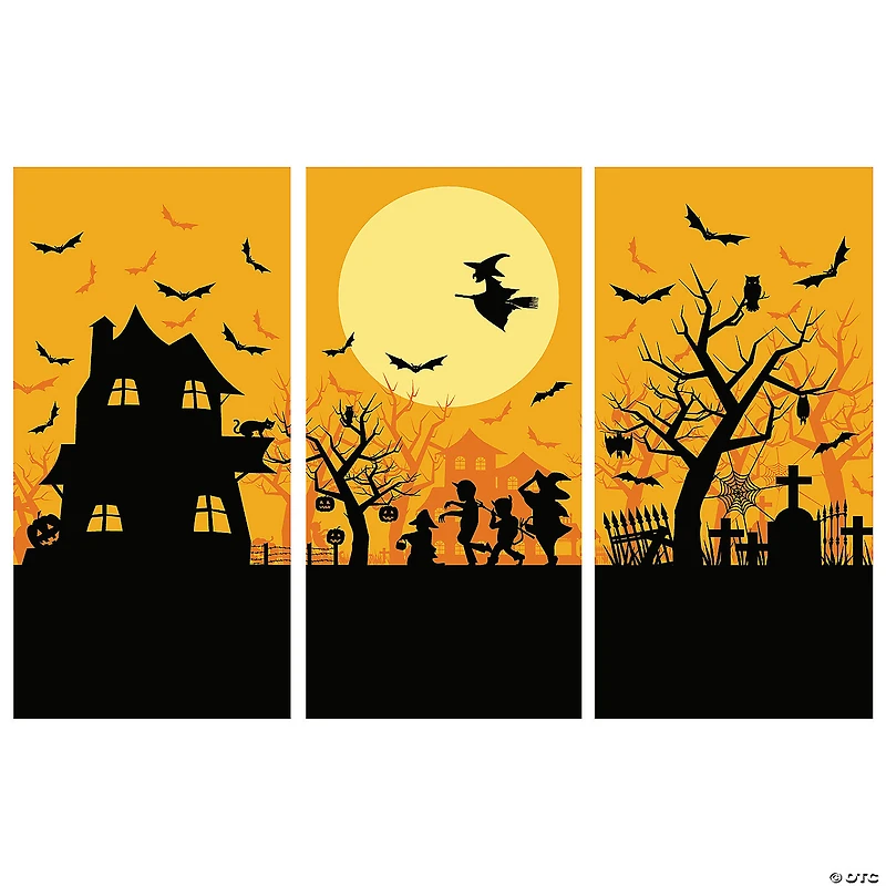 Haunted House Classic Backdrop Halloween Decoration - 3 Pc.