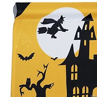 Haunted House with Flying Witch Halloween Outdoor Garden Flag - 18" x 12.5"