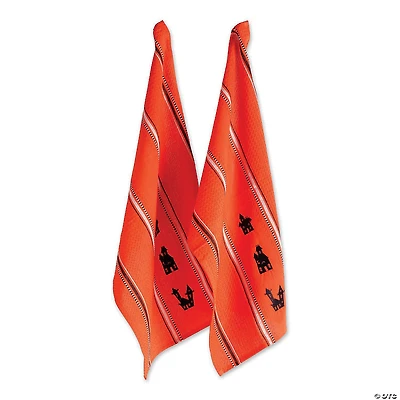 Haunted Houses Embroidered Dishtowel (Set Of 2)