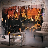 Haunted Skeleton Banquet Backdrop Halloween Decoration - 3 Pc.