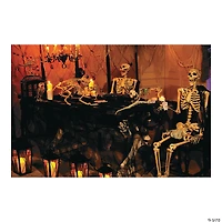 Haunted Skeleton Banquet Backdrop Halloween Decoration - 3 Pc.
