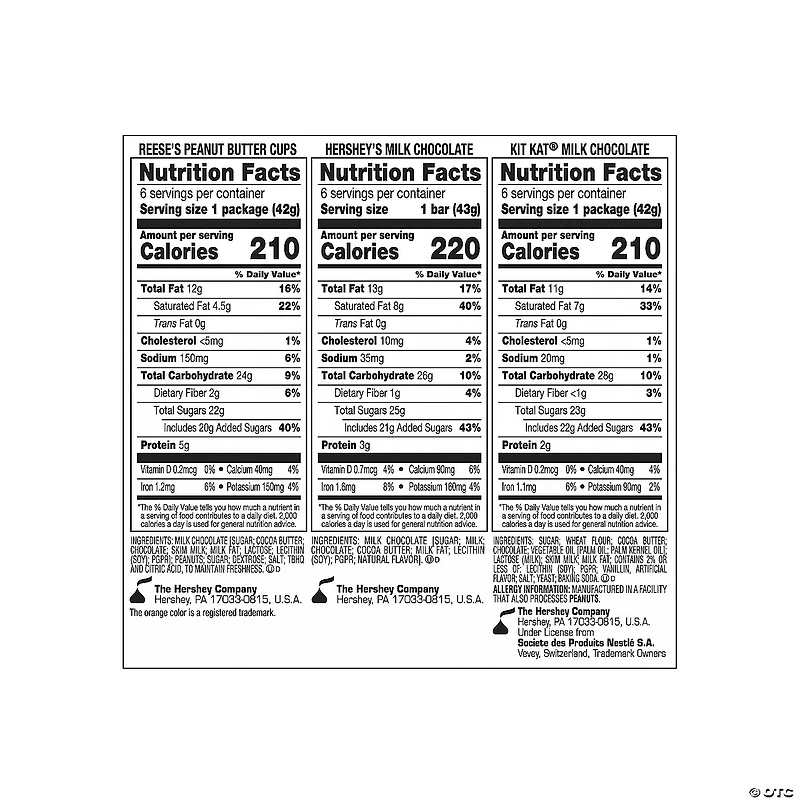 HERSHEY’S Full Size Standard Candy Bar Variety Pack - 18 Pc.