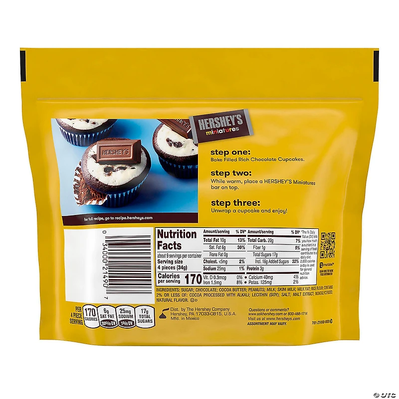 HERSHEY'S Miniatures Chocolate Candy Assortment, 10.4 oz, 3 Pack