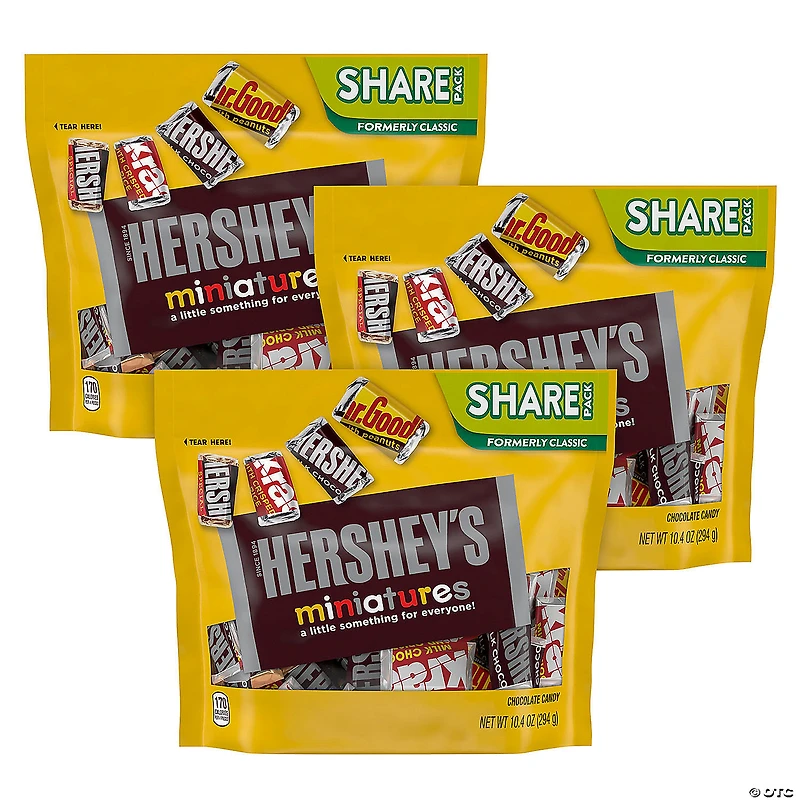 HERSHEY'S Miniatures Chocolate Candy Assortment, 10.4 oz, 3 Pack