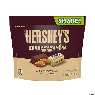 HERSHEY'S NUGGETS Milk Chocolate with Almonds Candy, 10.1 oz, 3 Pack