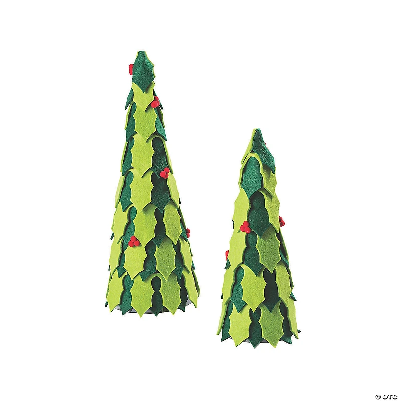 Holiday Handicraft Holly Cone Trees - 2 Pc.