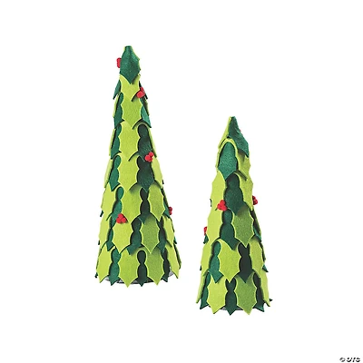 Holiday Handicraft Holly Cone Trees - 2 Pc.