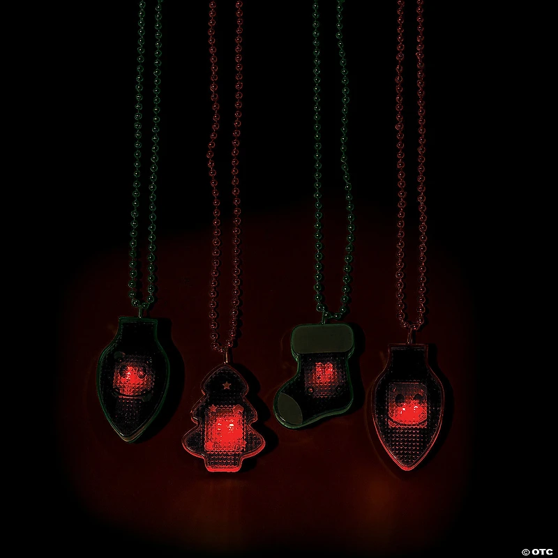 Holiday Light-Up Necklaces - 12 Pc.