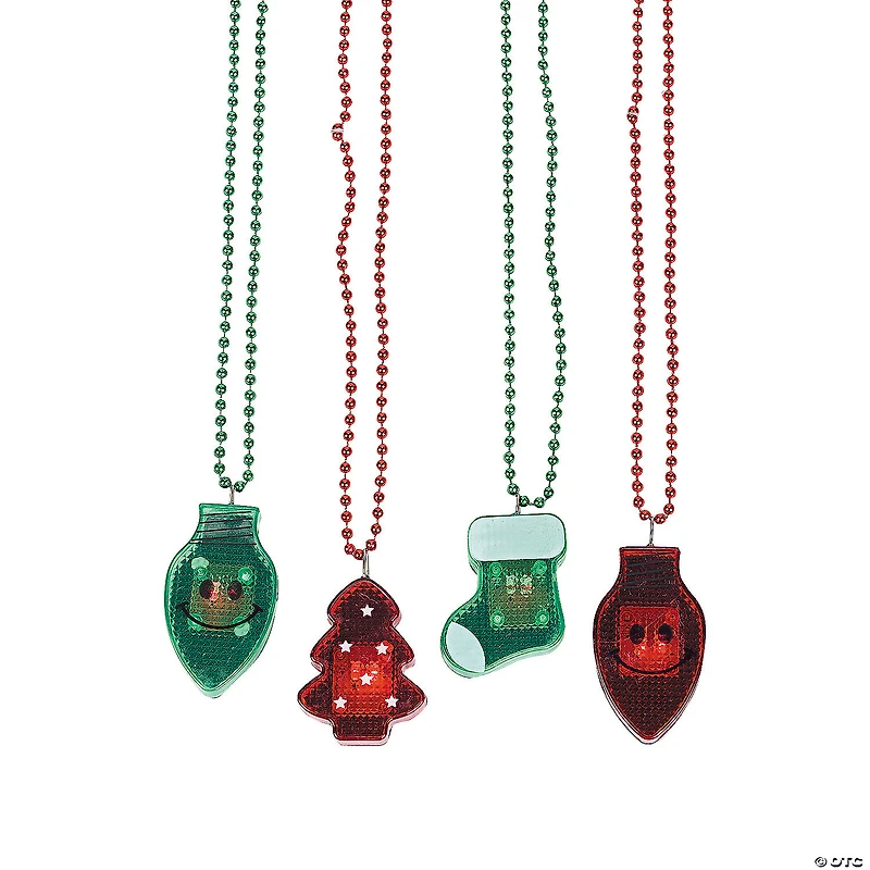 Holiday Light-Up Necklaces - 12 Pc.