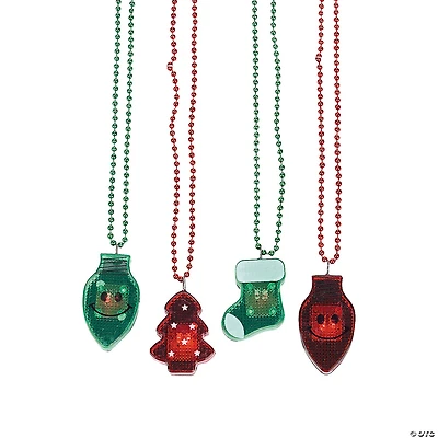 Holiday Light-Up Necklaces - 12 Pc.