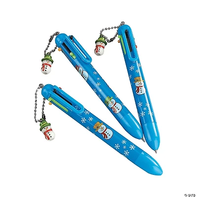 Holiday Shuttle Pens with Snowman Charms - 12 Pc.