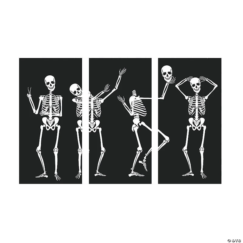 Humorous Skeletons Backdrop Halloween Decoration - 3 Pc.