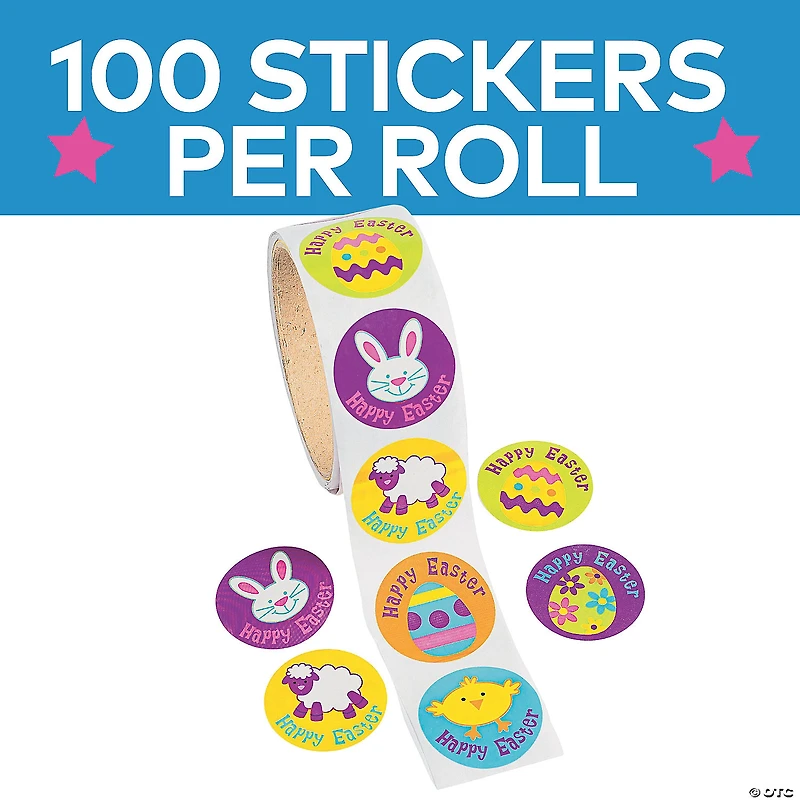 Iconic Easter Sticker Roll - 100 Pc.