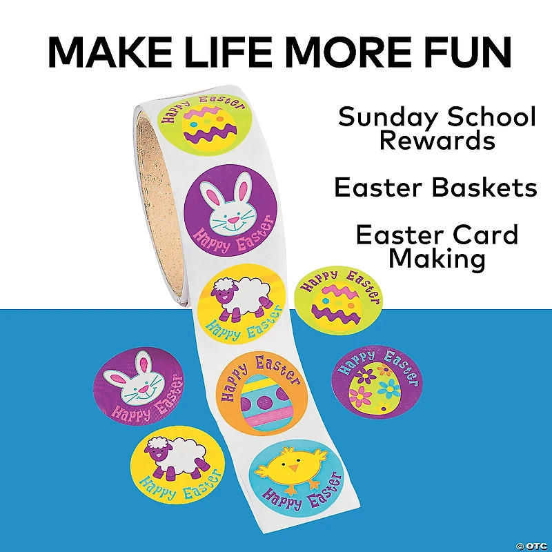 Iconic Easter Sticker Roll - 100 Pc.