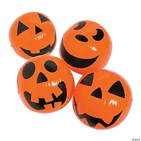 Inflatable 11" Jack-O’-Lantern Medium Beach Balls - 12 Pc.