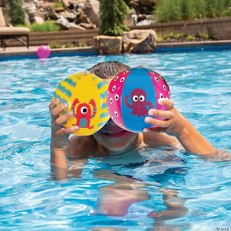 Inflatable 5" Monster Mini Beach Balls - 12 Pc.
