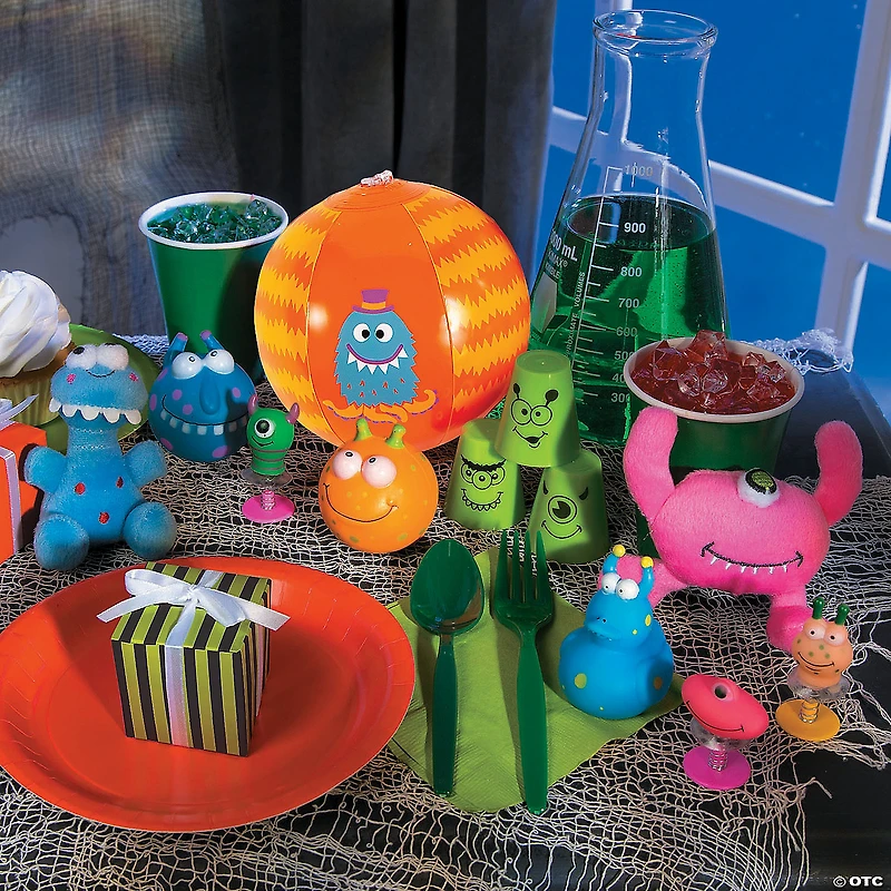 Inflatable 5" Monster Mini Beach Balls - 12 Pc.