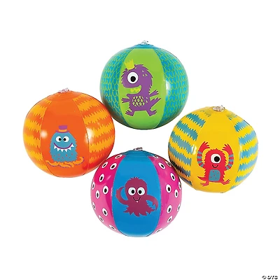 Inflatable 5" Monster Mini Beach Balls - 12 Pc.
