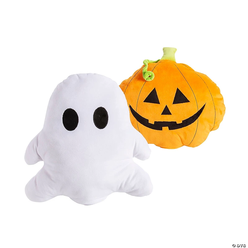 Jack-O’-Lantern & Ghost-Shaped Halloween Pillows - 2 Pc.
