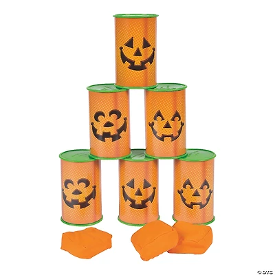 Jack-O’-Lantern Can Bean Bag Toss Game