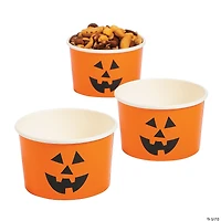 Jack-O’-Lantern Disposable Paper Snack Cups - 25 Pc.