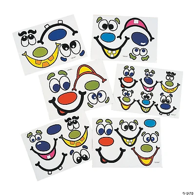 Jack-O’-Lantern Face Stickers - 12 Pc.