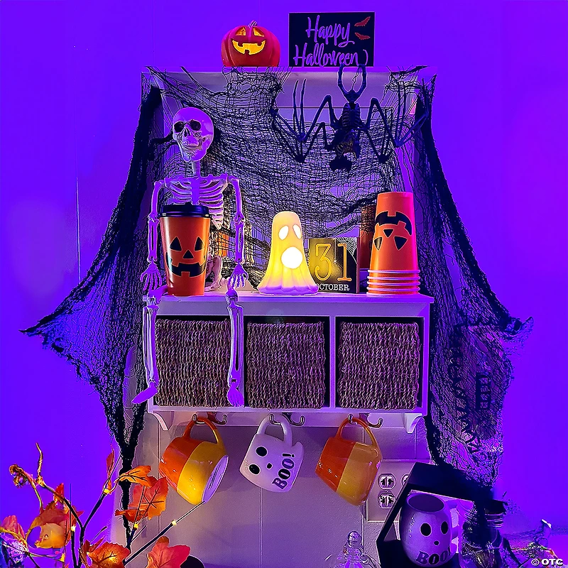 Jack-O’-Lantern Paper Coffee Cups with Lids - 12 Pc.