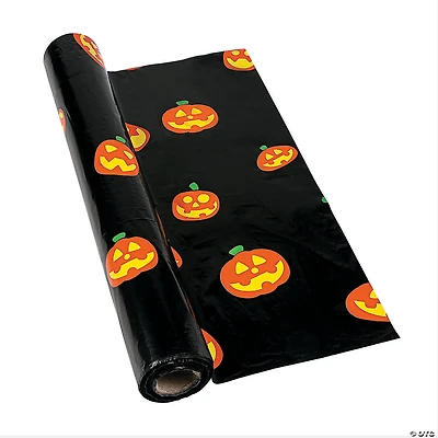 Jack-O’-Lantern Plastic Tablecloth Roll