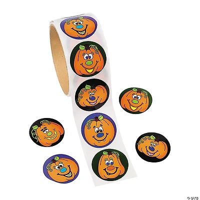 Jack-O’-Lantern Sticker Roll - 100 Pc.