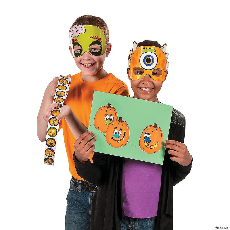 Jack-O’-Lantern Sticker Sheets - 12 Pc.