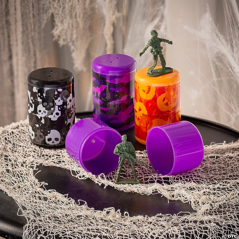 Jumbo Army Toy-Filled Halloween Containers - 12 Pc.