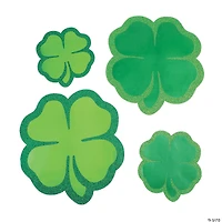Jumbo Glitter Four-Leaf Clover Cutouts - 6 Pc.
