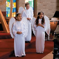 Kid’s Angel Costume with Wings & Candle - Small/Medium