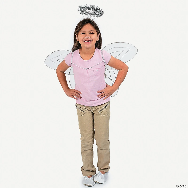 Kid’s White Angel Wings & Halo Headband - 2 Pc.