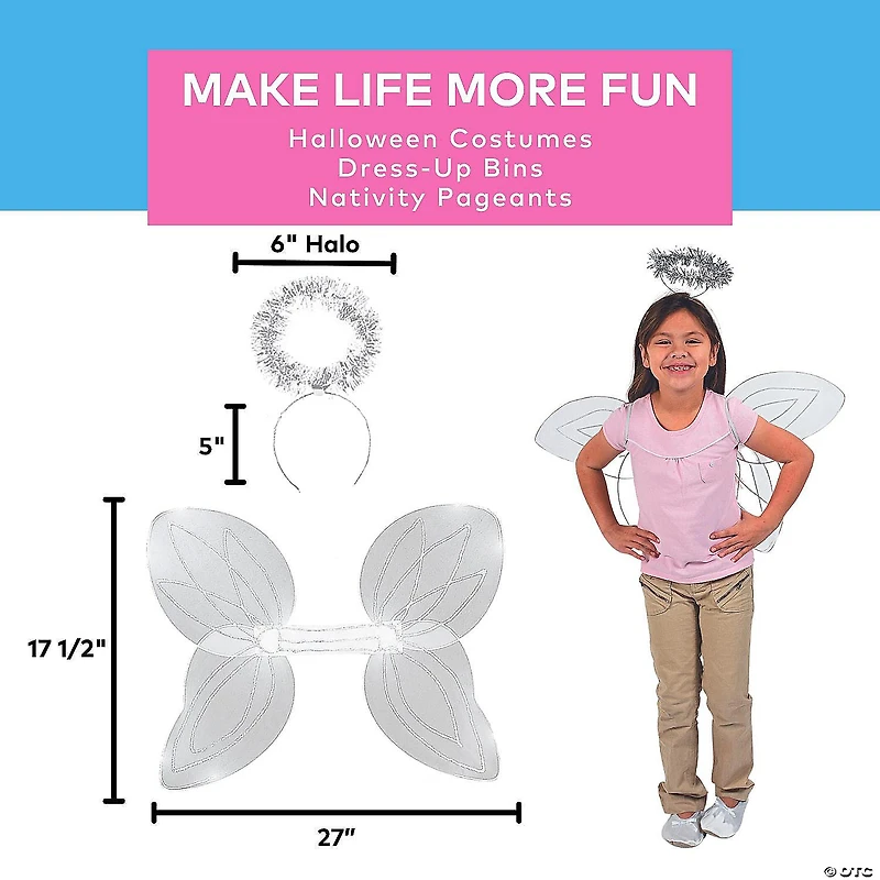 Kid’s White Angel Wings & Halo Headband - 2 Pc.