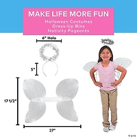 Kid’s White Angel Wings & Halo Headband - 2 Pc.