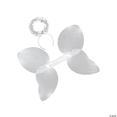 Kid’s White Angel Wings & Halo Headband - 2 Pc.