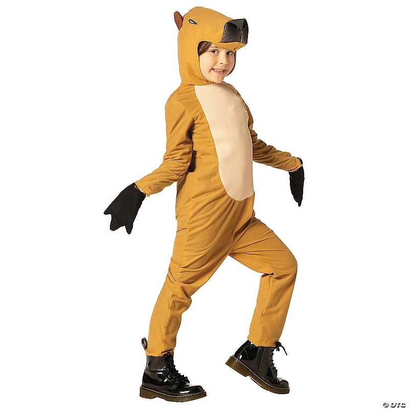 Kids Capybara Hooded Jumpsuit Costume - 3-6