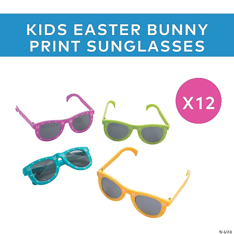 Kids Easter Bunny Print Sunglasses  - 12 Pc.