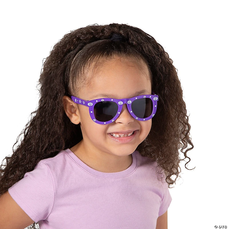Kids’ Halloween Jack-O’-Lantern Print Sunglasses - 12 Pc.