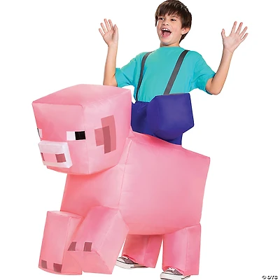 Kids Inflatable Minecraft Pig Ride On Costume