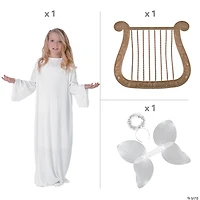 Kids L/XL Angel Costume with Harp - 4 Pc.