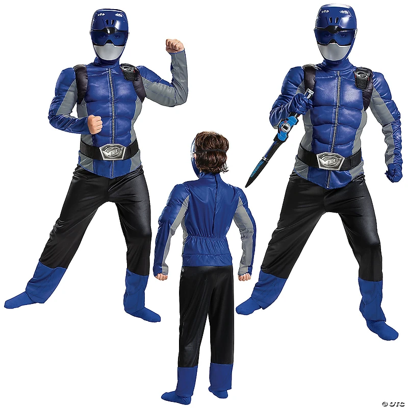 Kids Muscle Power Rangers Beast Morphers™ Blue Ranger Jumpsuit Costume