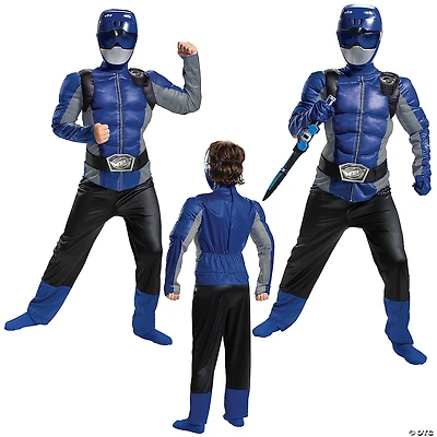Kids Muscle Power Rangers Beast Morphers™ Blue Ranger Jumpsuit Costume
